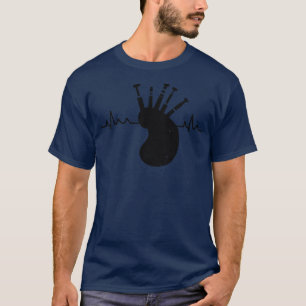 Bagpipes Pulse Scotland Heartbeat T-Shirt