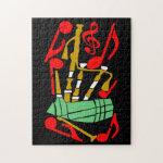 Bagpipes Red Music Notes