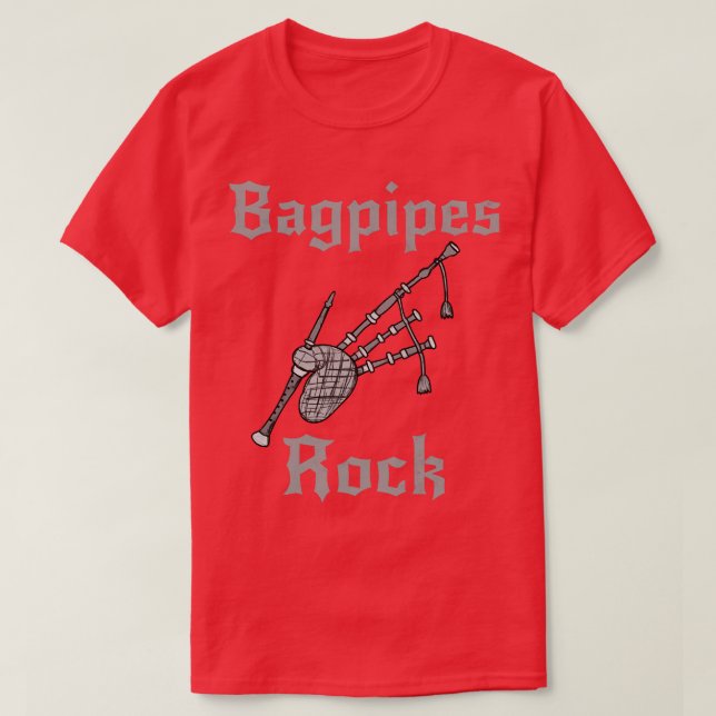 Bagpipes Rock Scottish Musician Rock Goth T-Shirt (Design Front)