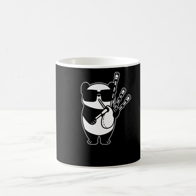 Bagpipes Scotland Panda with Bag Pipes Coffee Mug (Center)