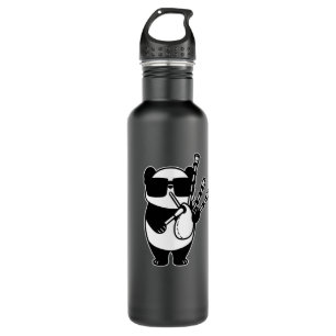 Bagpipes Scotland Panda with Bag Pipes Stainless Steel Water Bottle