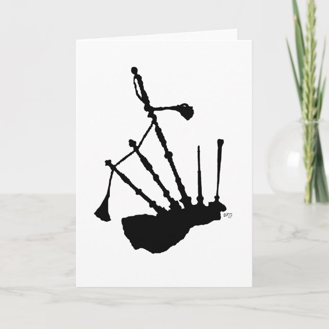 Bagpipes Silhouette Card (Front)