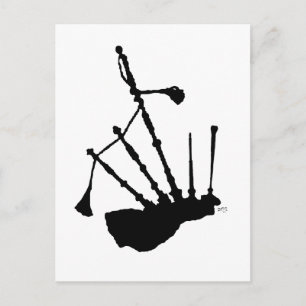 Bagpipes Silhouette Postcard