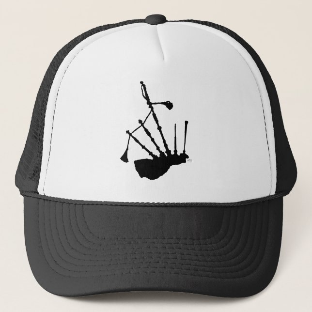 Bagpipes Silhouette Trucker Hat (Front)