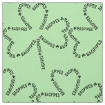 Bagpipes Text Shamrock  Fabric