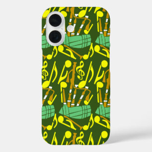 Bagpipes Yellow Music Notes iPhone 16 Case