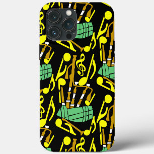 Bagpipes Yellow Music Notes iPhone 13 Pro Max Case