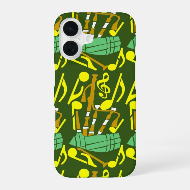 Bagpipes Yellow Music Notes Iphone Case (Back)
