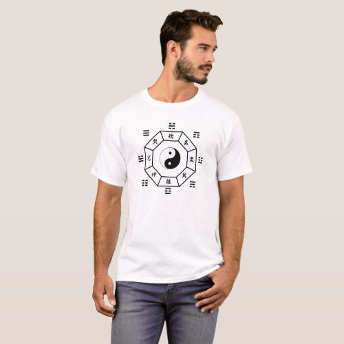 Bagua eight trigrams used in Taoist cosmology T_Shirt