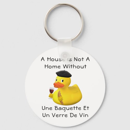 Baguette and Wine Keychain