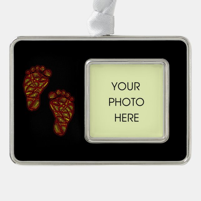 Bagy Footprints Silver Plated Framed Ornament (Front)