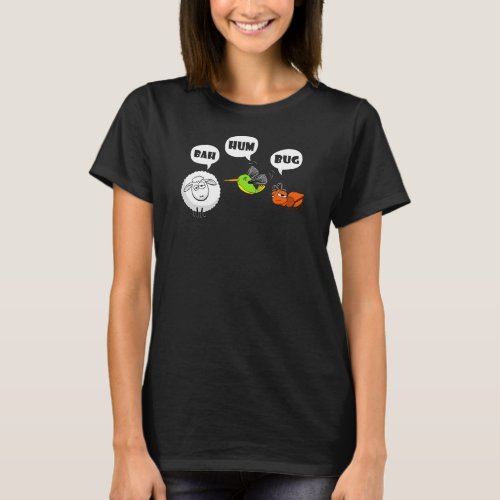 bah hum bug funny sheep hummingbird ant christmas  T_Shirt