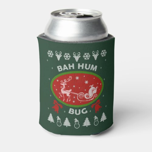 Bah Hum Bug Ugly Holiday Sweater Can Cooler