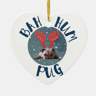 Bah Hum Pug Christmas Collection Ceramic Ornament