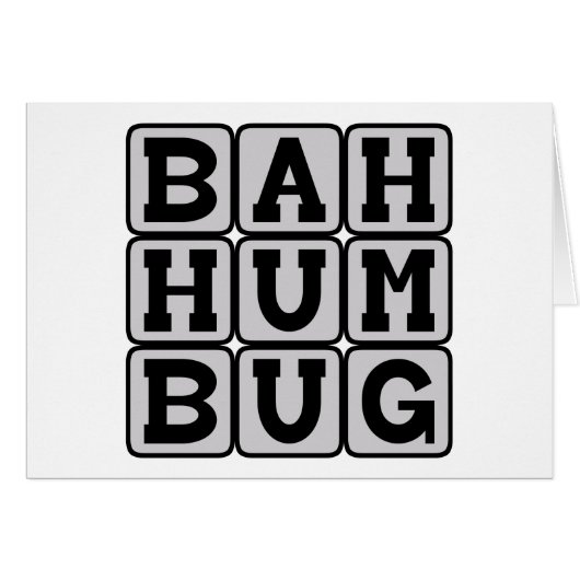 Bah Humbug, Anti-Christmas Sentiment Cards (Front Horizontal)