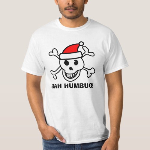 Bah Humbug anti Christmas t shirt with Santa skull