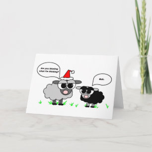 Bah Humbug - Black and Gray Sheep Holiday Card