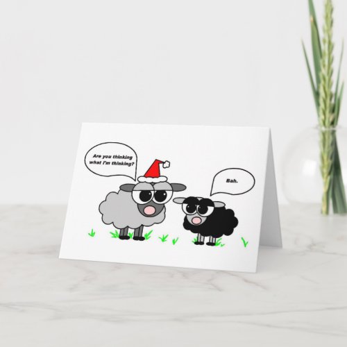 Bah Humbug _ Black and Gray Sheep Holiday Card