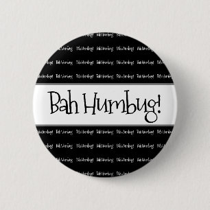 Bah humbug black christmas  button