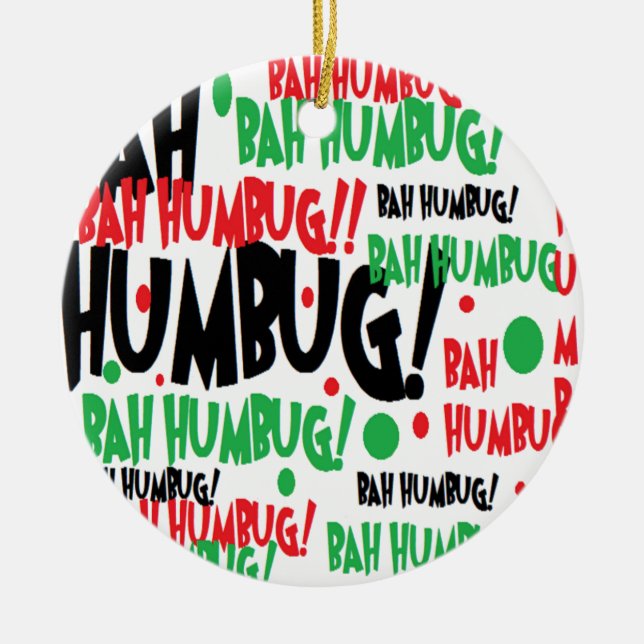 Bah Humbug Ceramic Ornament (Front)