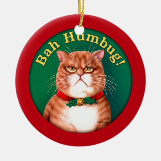 Bah Humbug Ceramic Ornament (Front)