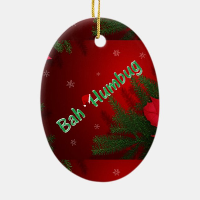 Bah Humbug Ceramic Ornament (Back)