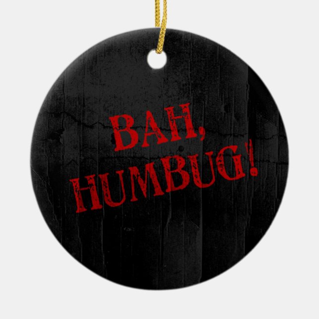 Bah Humbug Ceramic Ornament (Front)