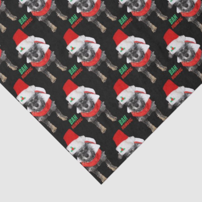 Bah Humbug Christmas Dog Pattern Tissue Paper (Detail)