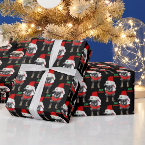 Bah Humbug Christmas Dog Pattern Wrapping Paper