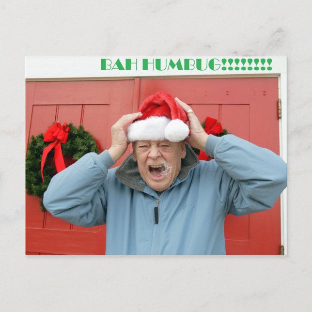 Bah humbug, christmas holiday postcard (Front)