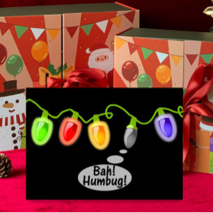 Bah! Humbug! Christmas Lights Funny Holiday Card