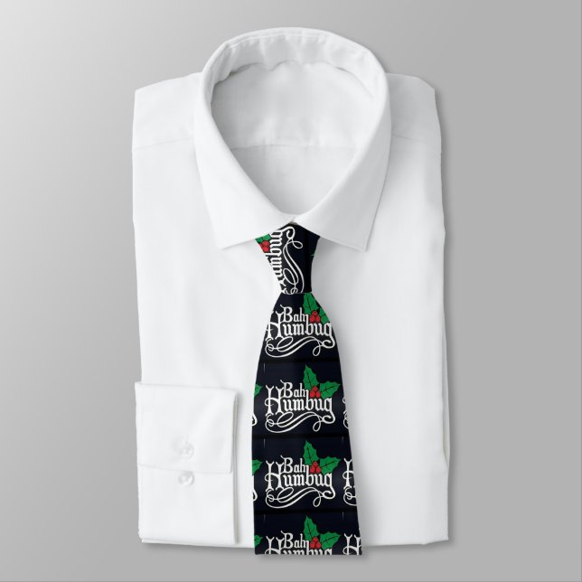 Bah Humbug Christmas Neck tie (Tied)
