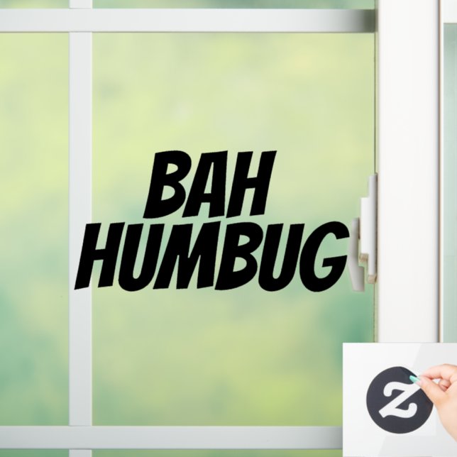 BAH HUMBUG CHRISTMAS WINDOW CLING (Home)