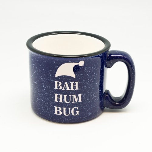 Bah Humbug Cobalt Blue Ceramic Campfire Mug 