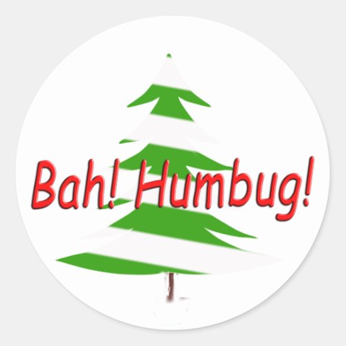 Bah Humbug Dark Christmas Humor Classic Round Sticker