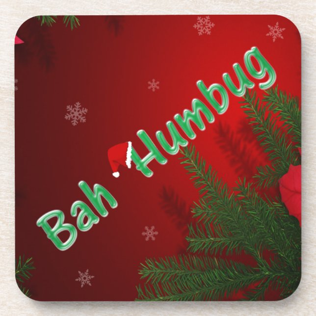 Bah Humbug Drink Coaster (Front)