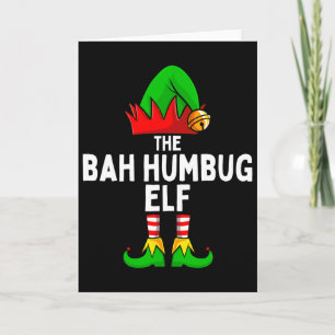 Bah Humbug Elf Matching Family Christmas Card