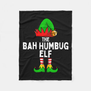 Bah Humbug Elf Matching Family Christmas Fleece Blanket