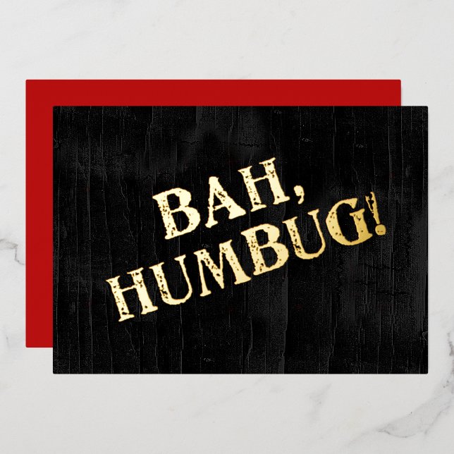 Bah Humbug Foil Holiday Card (Front/Back)