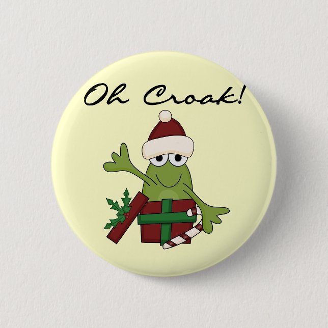 Bah Humbug Frog Christmas Tshirts and Gifts Pinback Button (Front)