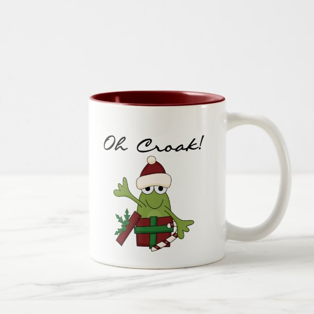 Bah Humbug Frog Christmas Tshirts and Gifts Two-Tone Coffee Mug (Right)