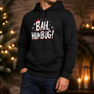 Bah Humbug Funny Sarcastic Grumpy Christmas Holida Hoodie