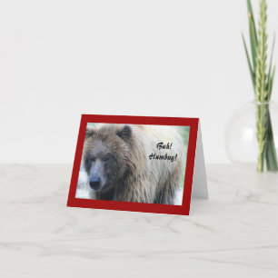 Bah! Humbug! Grizzly Bear Holiday Notecard