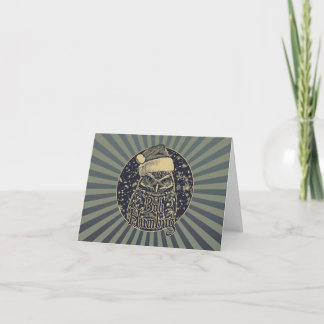 Bah Humbug Grumpy Christmas Owl Holiday Card