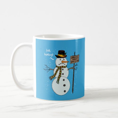 Bah Humbug Grumpy Christmas Snowman Introvert Coffee Mug