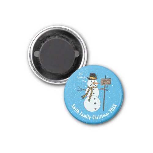 Bah Humbug Grumpy Christmas Snowman Introvert Magnet
