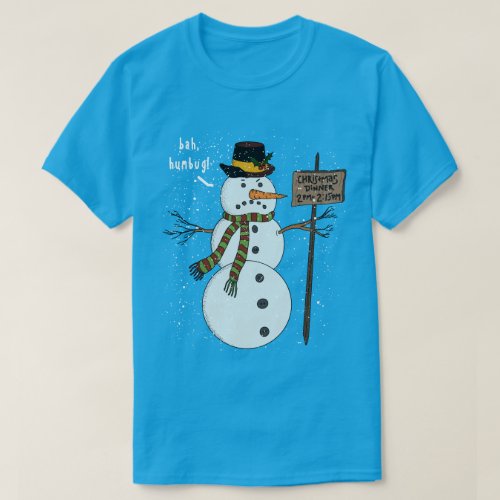 Bah Humbug Grumpy Christmas Snowman Introvert T_Shirt