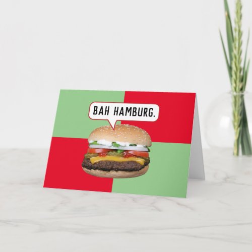 Bah Humbug Hamburger Funny Christmas Card