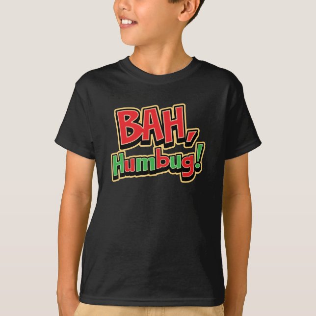 Bah Humbug Kids Dark T-Shirt (Front)