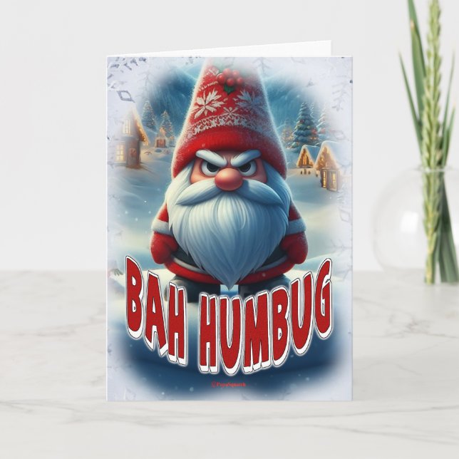BAH HUMBUG LETTERPRESS THANK YOU CARD (Front)
